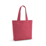 Tas van gerecycled katoen en RPET met lange handvatten 180 g/m2 kleur fuchsia