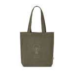 Tas van gerecycled katoen en polyester met lange handvatten 280 g/m2 kleur grijs