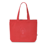 Tas van gerecycled katoen en RPET met lange handvatten 280 g/m2 kleur rood