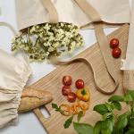Tas van gerecycled katoen en polyester met juten bodem 220 g/m² kleur naturel sfeerweegave