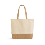 Tas van gerecycled katoen en polyester met juten bodem 220 g/m² kleur naturel achter weergave
