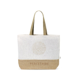 Tas van gerecycled katoen en polyester met juten bodem 220 g/m² kleur naturel