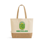 Tas van gerecycled katoen en polyester met juten bodem 220 g/m² kleur naturel