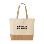 Tas van gerecycled katoen en polyester met juten bodem 220 g/m² hoofdweergave