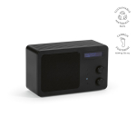 Draadloze luidspreker van gerecycled plastic met lcd-scherm 15 W kleur zwart