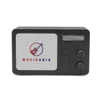 Draadloze luidspreker van gerecycled plastic met lcd-scherm 15 W kleur zwart