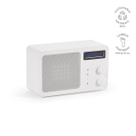 Draadloze luidspreker van gerecycled plastic met lcd-scherm 15 W kleur wit