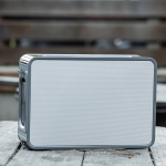 Draadloze speaker van gerecycled plastic met 15 m bereik en 80 W kleur zilver derde sfeerweergave