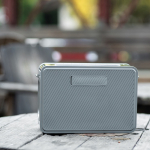 Draadloze speaker van gerecycled plastic met 15 m bereik en 80 W kleur zilver vierde sfeerweergave