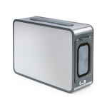 Draadloze speaker van gerecycled plastic met 15 m bereik en 80 W kleur zilver vooraanzicht