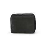Reisorganizer van gerecycled polyester met haak 4,5 L kleur zwart vooraanzicht