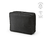 Reisorganizer van gerecycled polyester met haak 4,5 L kleur zwart