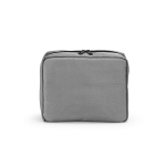 Reisorganizer van gerecycled polyester met haak 4,5 L kleur grijs vooraanzicht