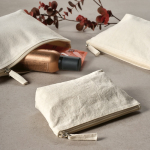 Toilettas van gerecycled katoen met hoofdvak 1,1 L kleur naturel sfeerweegave
