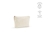 Toilettas van gerecycled katoen met hoofdvak 1,1 L kleur naturel