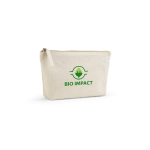 Toilettas van gerecycled katoen 320 g/m² met ritssluiting 2,1 L kleur naturel