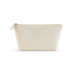 Toilettas van gerecycled katoen met ruim vak 320 g/m² kleur naturel achter weergave