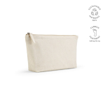 Toilettas van gerecycled katoen met ruim vak 320 g/m² kleur naturel