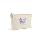 Toilettas van gerecycled katoen met ruim vak 320 g/m² kleur naturel