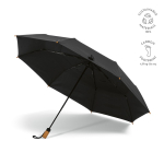 Automatische opvouwbare stormparaplu van gerecycled plastic Ø119 kleur zwart
