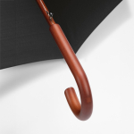 Elegante windbestendige houten paraplu, automatisch Ø122 kleur zwart gedetailleerde weergave