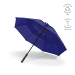 Stormparaplu van gerecycled kunststof met rechte handgreep Ø100 kleur blauw