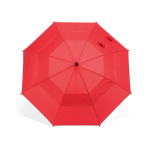 Stormparaplu van gerecycled kunststof met rechte handgreep Ø100 kleur rood vooraanzicht