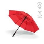 Stormparaplu van gerecycled kunststof met rechte handgreep Ø100 kleur rood