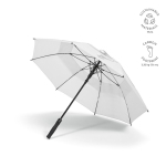 Stormparaplu van gerecycled kunststof met rechte handgreep Ø100 kleur wit