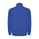 Sweatshirt van katoen en polyester met halve rits 280 g/m2 Roly kleur koningsblauw tweede weergave achterkant