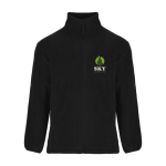 Fleece jas van polyester met hoge kraag voor heren 300 g/m2 Roly kleur zwart weergave zeefdruk