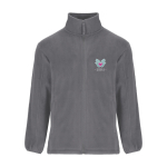 Fleece jas van polyester met hoge kraag voor heren 300 g/m² Roly kleur taupe grijs weergave zeefdruk