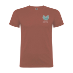 T-shirt van 100% katoen voor heren 155 g/m2 Roly Beagle kleur mahonie weergave zeefdruk