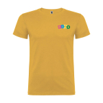 T-shirt van 100% katoen voor heren 155 g/m2 Roly Beagle kleur donkergeel weergave zeefdruk