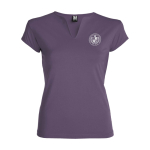 T-shirt van katoen voor dames met V-hals 200 g/m2 Roly weergave zeefdruk