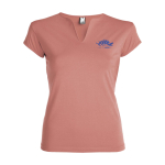 T-shirt van katoen voor dames met V-hals 200 g/m2 Roly weergave zeefdruk
