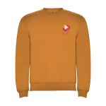 Unisex gebreide trui van katoen en polyester 280 g/m² Roly kleur donkergeel weergave zeefdruk