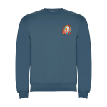 Unisex gebreide trui van katoen en polyester 280 g/m² Roly kleur pastel blauw weergave zeefdruk