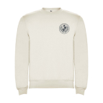 Unisex gebreide trui van katoen en polyester 280 g/m² Roly kleur gebroken wit weergave zeefdruk