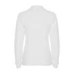 Poloshirt van 100% katoen piqué voor dames 220 g/m2 Roly kleur wit tweede weergave achterkant