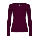 T-shirt voor dames van 100% katoen 160 g/m2 Roly kleur bordeaux