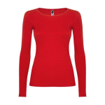 T-shirt voor dames van 100% katoen 160 g/m2 Roly kleur rood