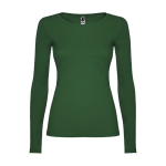 T-shirt voor dames van 100% katoen 160 g/m2 Roly kleur groene fles