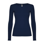 T-shirt voor dames van 100% katoen 160 g/m2 Roly kleur marineblauw
