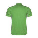 Sportieve kinder polo van polyester piqué 150 g/m2 Roly kleur appel groen tweede weergave achterkant
