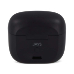 Ergonomische draadloze oordopjes in personaliseerbare case kleur zwart derde weergave