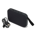 Kleine draagbare zwarte bluetooth-speaker in rechthoekige vorm kleur zwart tweede weergave