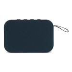 Kleine draagbare zwarte bluetooth-speaker in rechthoekige vorm kleur blauw derde weergave