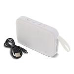 Kleine draagbare zwarte bluetooth-speaker in rechthoekige vorm kleur wit tweede weergave
