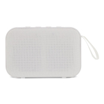 Kleine draagbare zwarte bluetooth-speaker in rechthoekige vorm kleur wit derde weergave